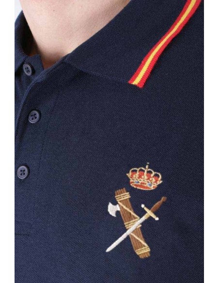 Polo bandera de España marino con escudo de la Guardia Civil
