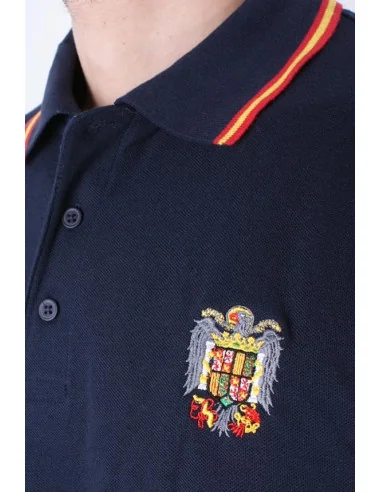 Polo bandera de España marino con el Águila de San Juan