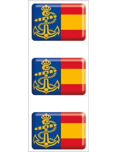 Pack de 3 mini Pegatinas ovaladas de la Armada Española