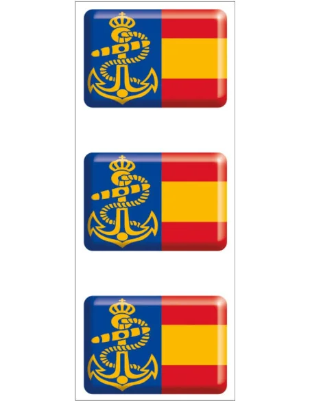 Pack de 3 mini Pegatinas ovaladas de la Armada Española