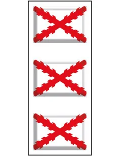 Pack de 3 mini Pegatinas de la Bandera Carlista o Cruz de Borgoña