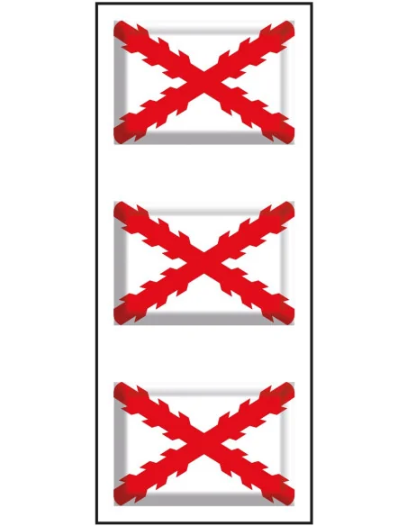 Pack de 3 mini Pegatinas de la Bandera Carlista o Cruz de Borgoña