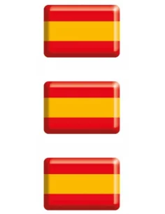 Pack de 3 mini pegatinas en relieve de la Bandera de España sin Escudo