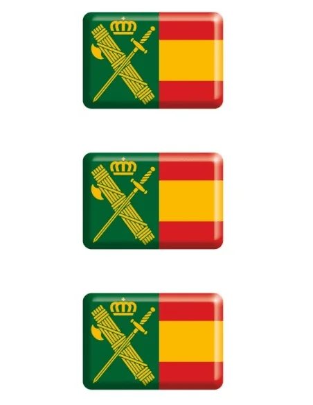 Pack de 3 Pegatinas de la Guardia Civil con la Bandera de España