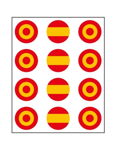Pack de 12 mini Pegatinas de la Escarapela con Bandera de España