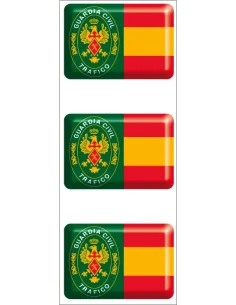 Pegatina Guardia Civil de trafico con Bandera España