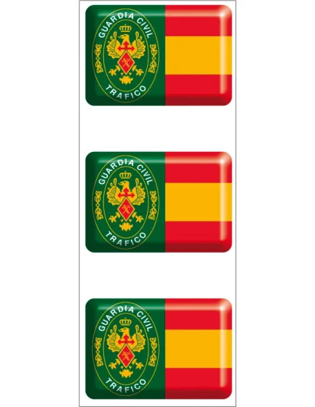 Pegatina Guardia Civil de trafico con Bandera España