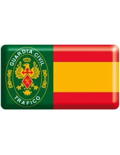 Pegatina Guardia Civil de trafico con Bandera España