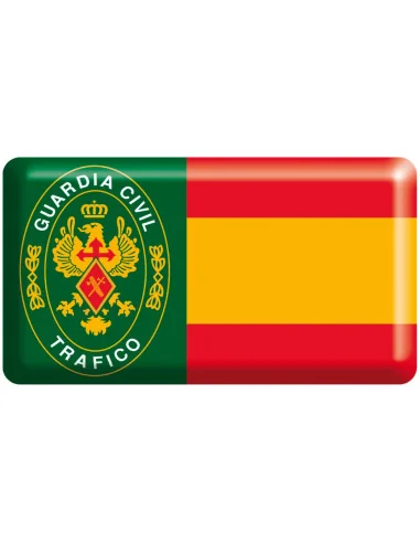 Pegatina Guardia Civil de trafico con Bandera España