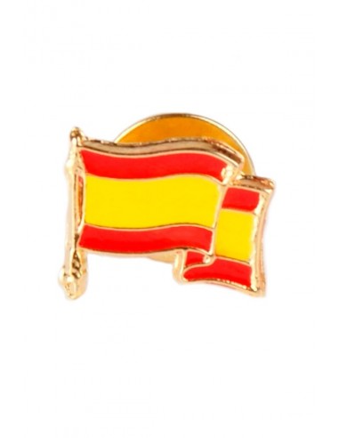 Pin esmaltado de la Bandera de España ondeante, sin escudo.
