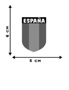 Pegatina Bandera De España en forma Escudo con leyenda ESPAÑA 2