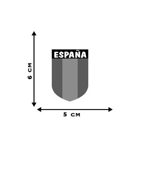 Pegatina Bandera De España en forma Escudo con Leyenda España