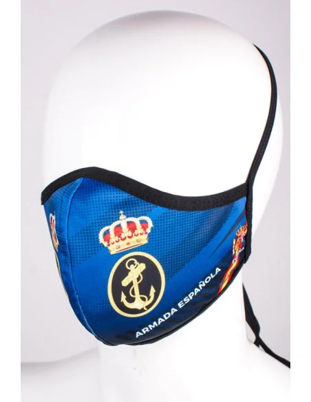Mascarilla Azul de la Armada Española con Bandera España