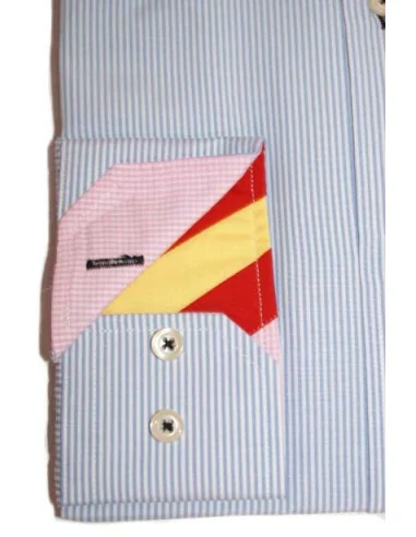 Camisa Bandera España de Rayas Blancas y celestes