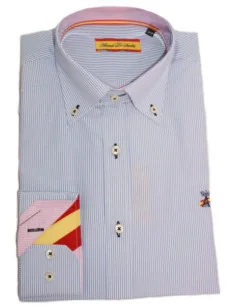 Camisa Bandera España de Rayas Blancas y celestes 2