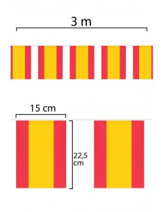 Guirnalda o Tira de Banderas de España de tela de 3m