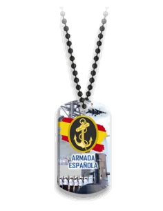 Chapa Armada Española con Cadena Metálica de Bolas ,Hazte con la Tuya.