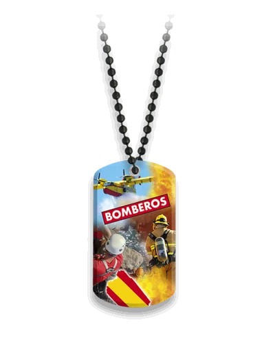 Chapa Bomberos con Cadena Metálica de Bolas ,Hazte con la Tuya.