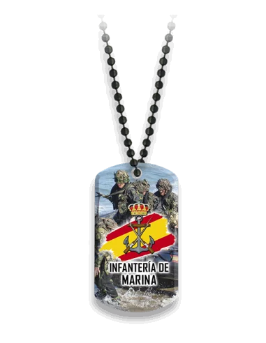 Chapa Infantería de Marina con Cadena Metálica de Bolas ,Hazte con la Tuya.