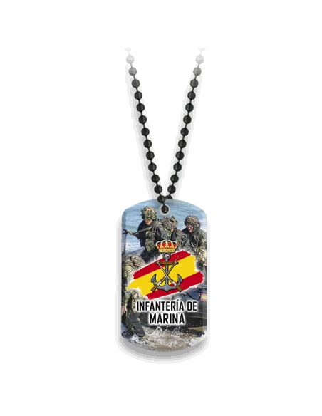 Chapa Infantería de Marina con Cadena Metálica de Bolas ,Hazte con la Tuya.