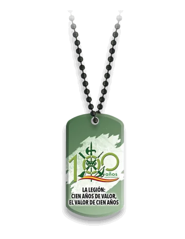 Chapa Centenario Legión con Cadena Metálica de Bolas ,Hazte con la Tuya.