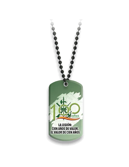 Chapa Centenario Legión con Cadena Metálica de Bolas ,Hazte con la Tuya.