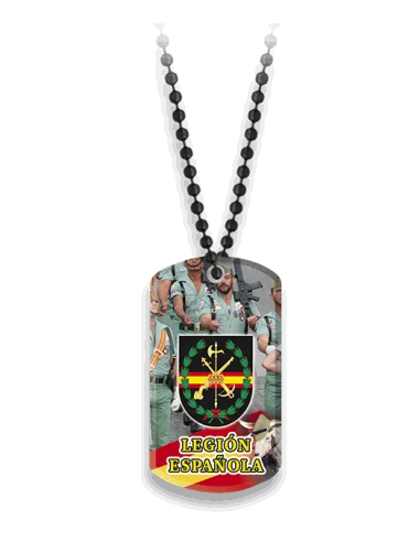 Chapa Legión Española con Cadena Metálica de Bolas ,Hazte con la Tuya.