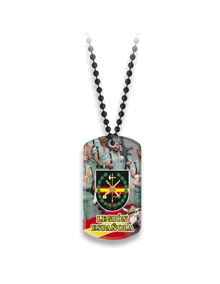Chapa Legión Española con Cadena Metálica de Bolas ,Hazte con la Tuya.