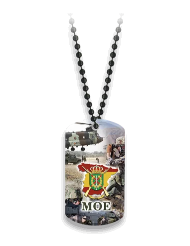 Chapa MOE (Mando Operaciones) con Cadena Metálica de Bolas ,Hazte con la Tuya.