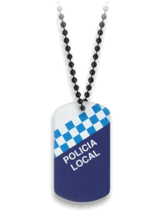 Chapa Policía Local con Cadena Metálica de Bolas ,Hazte con la Tuya.