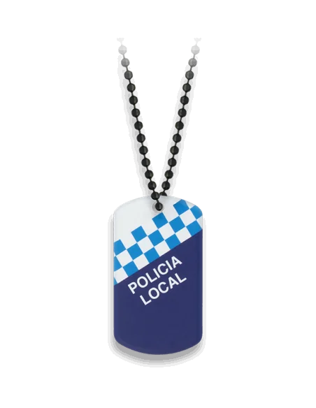Chapa Policía Local con Cadena Metálica de Bolas ,Hazte con la Tuya.