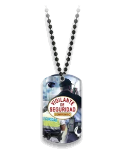 Chapa Vigilante de Seguridad con Cadena Metálica de Bolas ,Hazte con la Tuya