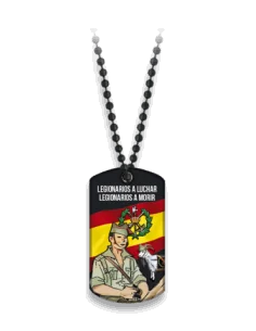 Chapa Legionarios con Cadena Metálica de Bolas ,Hazte con la Tuya