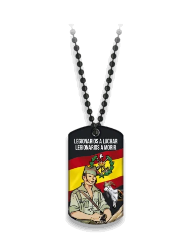 Chapa Legionarios con Cadena Metálica de Bolas ,Hazte con la Tuya