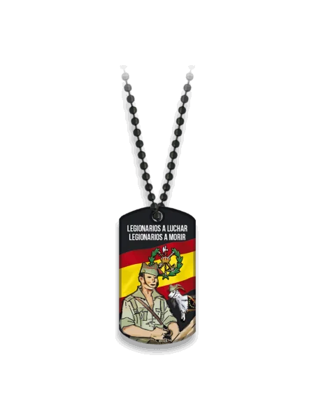Chapa Legionarios con Cadena Metálica de Bolas ,Hazte con la Tuya