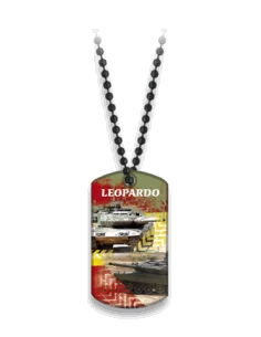 Chapa Leopardo con Cadena Metálica de Bolas ,Hazte con la Tuya