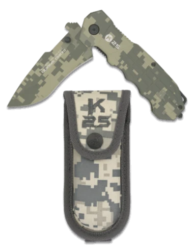 Navaja K25 Camo con Funda Rigida