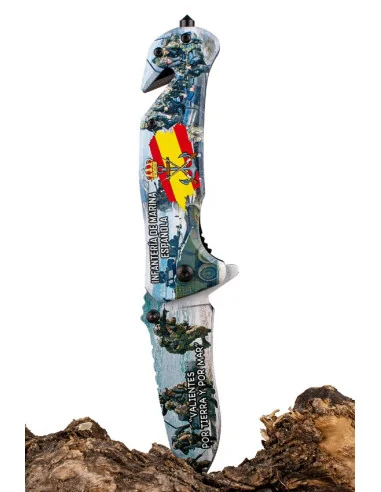 Navaja Infanteria de Marina Táctica impresa y decorada en 3D de este Glorioso Cuerpo de elite y la más Antigua del Mundo.