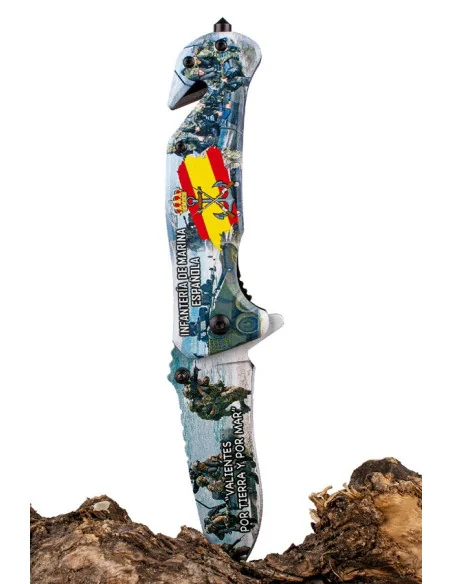 Navaja Infanteria de Marina Táctica impresa y decorada en 3D de este Glorioso Cuerpo de elite y la más Antigua del Mundo.
