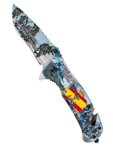 Navaja Infanteria de Marina Táctica impresa y decorada en 3D de este Glorioso Cuerpo de elite y la más Antigua del Mundo.