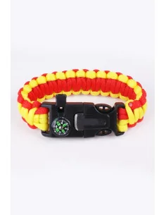 Pulsera Militar Bandera España ParaCord de Supervivencia.