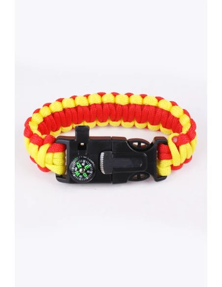Pulsera Militar Bandera España ParaCord de Supervivencia.