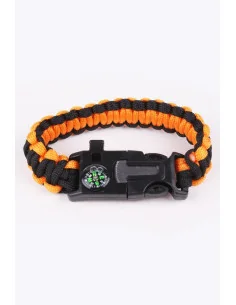 Pulsera Paracord Supervivencia Naranja/ Negro