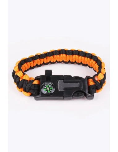 Pulsera Paracord Supervivencia Naranja/ Negro