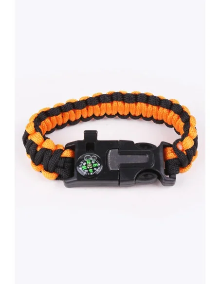 Pulsera Paracord Supervivencia Naranja/ Negro