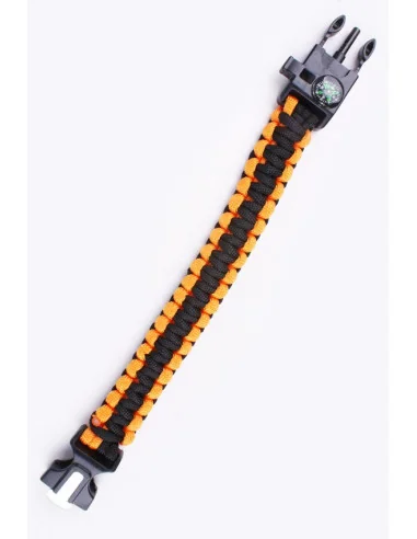 Pulsera Paracord Supervivencia Naranja/ Negro