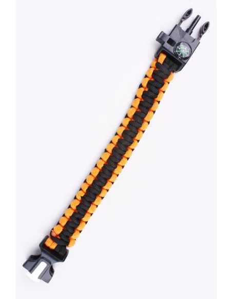 Pulsera Paracord Supervivencia Naranja/ Negro