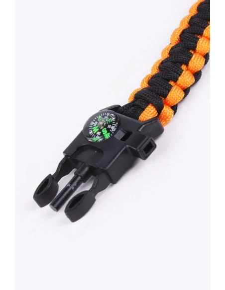 Pulsera Paracord Supervivencia Naranja/ Negro