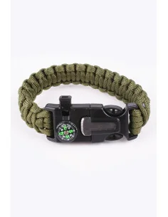 Pulsera Paracord Supervivencia Verde