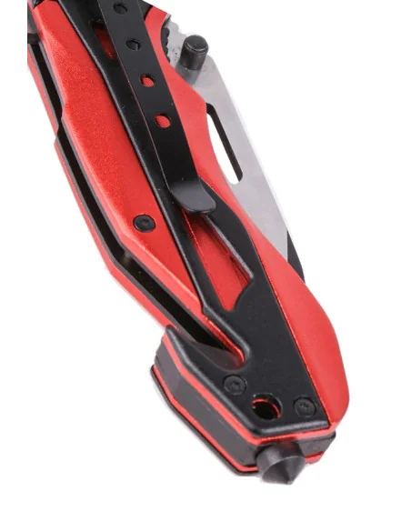 Navaja Táctica Seguridad Roja Sistema Fos.